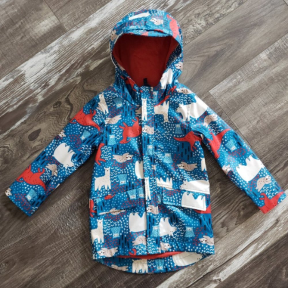 Cat & Jack Toddler Rain Coat Jacket 3T Sloth Llama Owl Bear Dinosaur